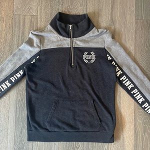 Gray Pullover Half Zip-Up